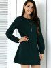 Brief Lantern Sleeve Dress Pure Color -  