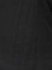 T-shirt Grande Taille Col en V Manches Découpées - Noir 6XL