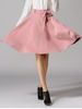 High Waist Pure Color Bowknot Skirt -  