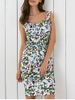 Floral Printed Sleeveless Button Up Sheath Dress -  