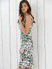 Floral Printed Sleeveless Button Up Sheath Dress -  