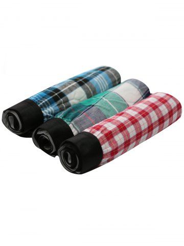 Cherlamode 3PCS Checked Pattern Boxer Shorts