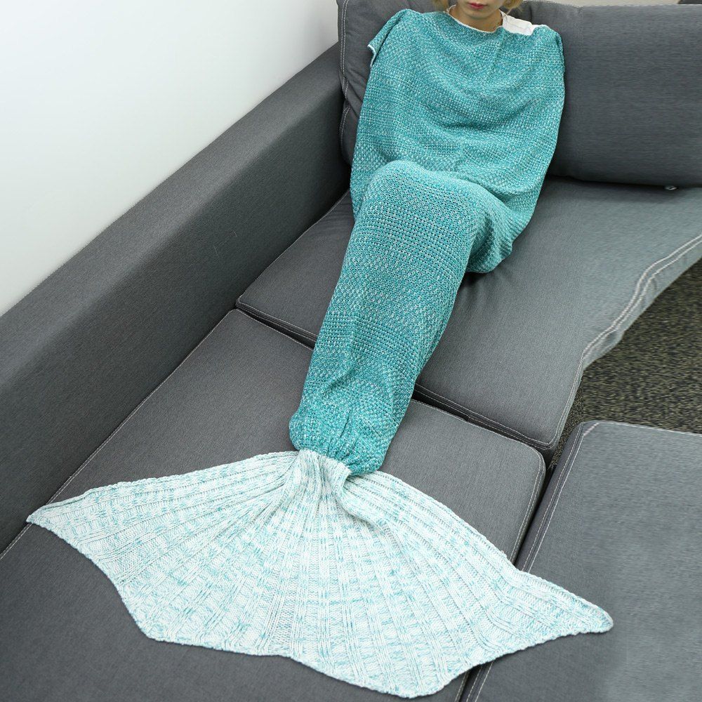 Trendy High Quality Knitted Warmth Comfortable Mermaid Tail Blanket  