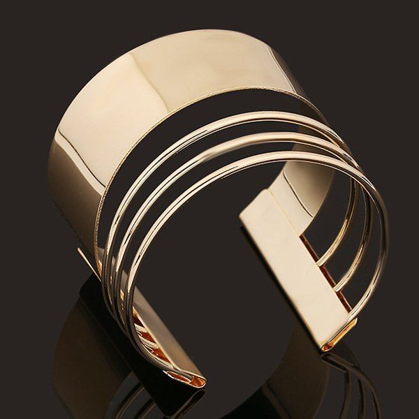 

Punk Polished Midi Cuff Bracelet, Golden