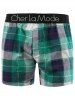 Cherlamode 3PCS motif à carreaux Shorts Boxer - Multicolore XL