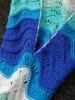 Couverture en Forme de Queue de Poisson Tricotée Design Rayure à Vagues pour Enfants - Multicolore 