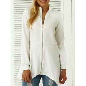 Asymmetric Zip Up Trench Coat
