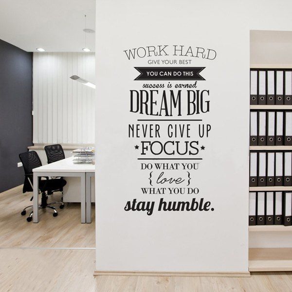 [29% OFF] Work Hard Encouragement Proverb Study Room Wall Sticker | Rosegal