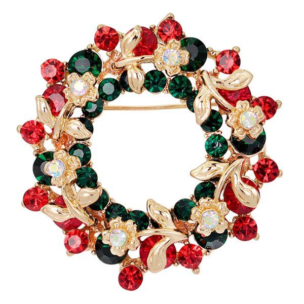 

Flower Wreath Brooch, Red