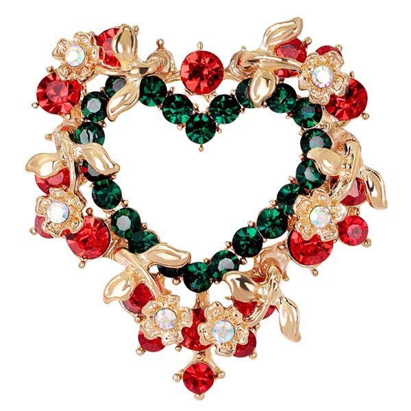 

Heart Wreath Brooch, Red
