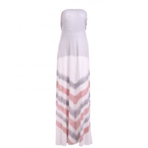 Sleeveless Tube Top Striped Maxi Dress