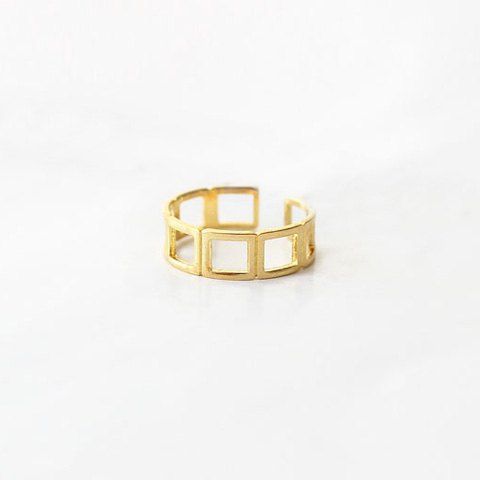 Fancy Geometric Caged Ring  