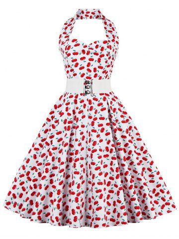 cherry print robe