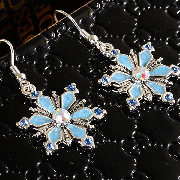 

Enamel Snowflake Earrings, Lake blue