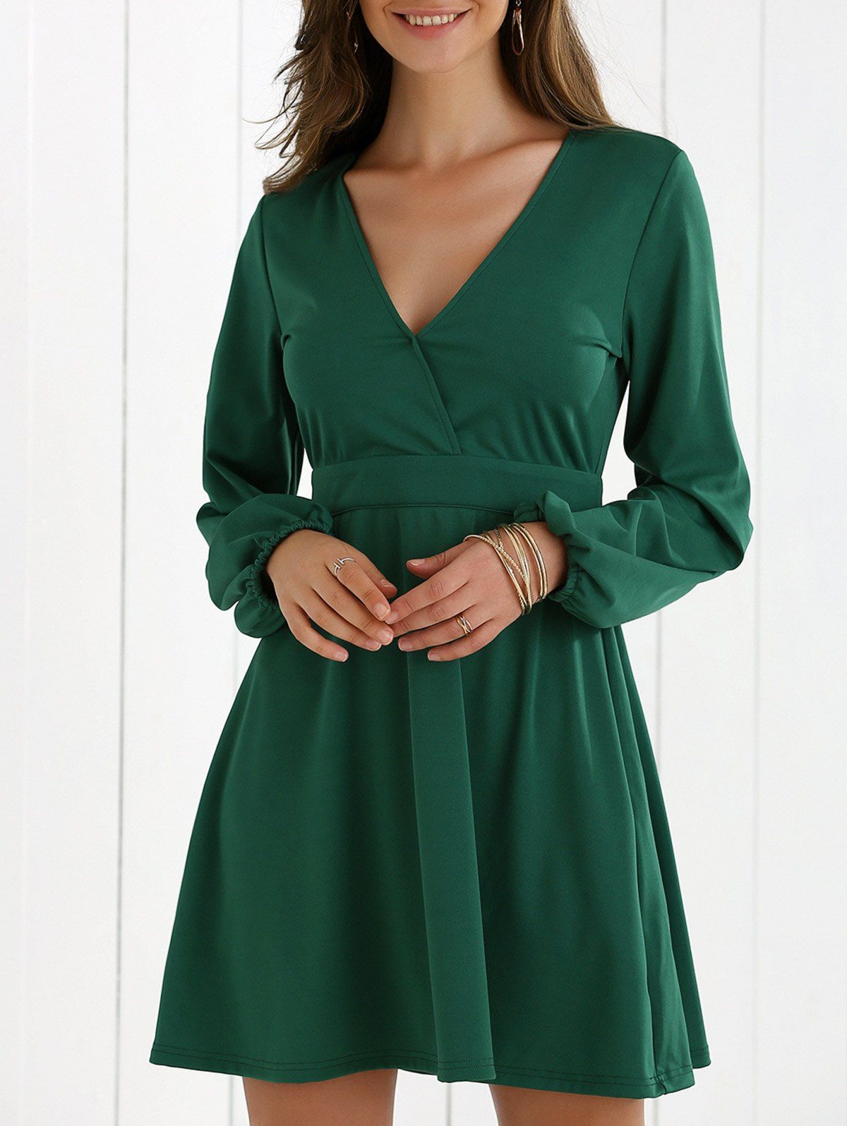 low cut fit and flare dress