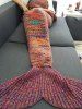 Comfortable Knitted Multicolor Mermaid Blanket -  