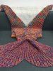 Comfortable Knitted Multicolor Mermaid Blanket -  