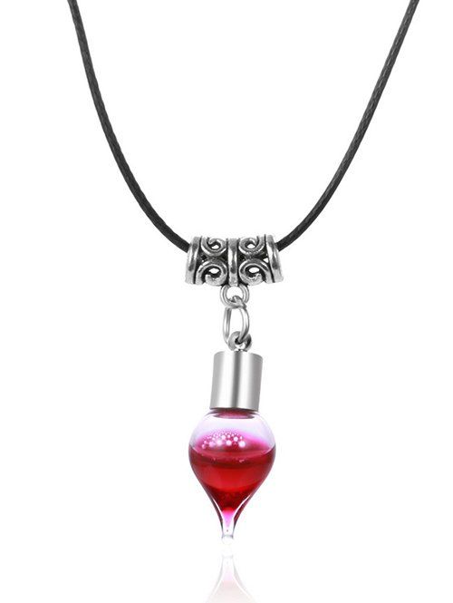 

Faux Leather Rope Blood Halloween Necklace, Black