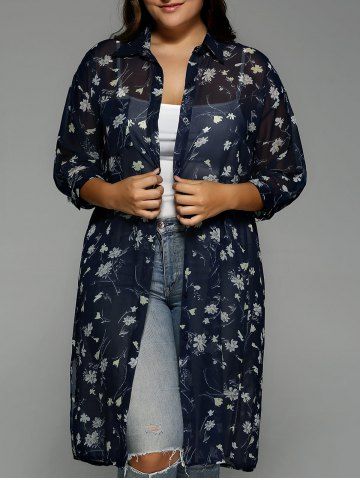 rosegal plus chiffon floral