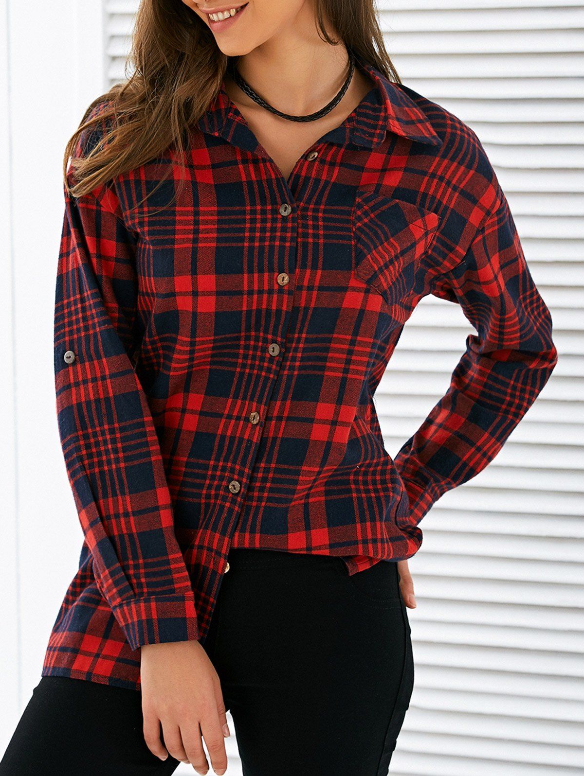 [35% OFF] Long Sleeve Plaid Shirt | Rosegal