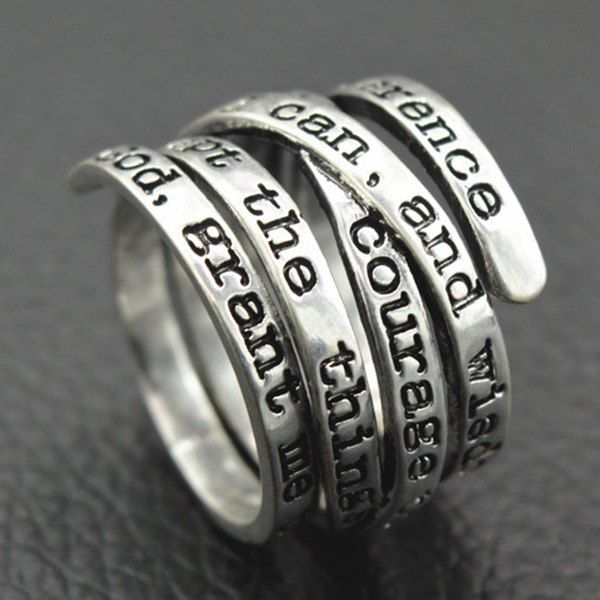 

Spring Engraving Letters Ring, Silver