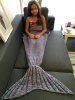 Keep Warm Multi-Colored Knitted Mermaid Tail Design Blanket For Kid -  