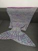 Keep Warm Multi-Colored Knitted Mermaid Tail Design Blanket For Kid -  