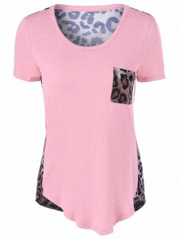 U-Neck Leopard Print T-Shirt