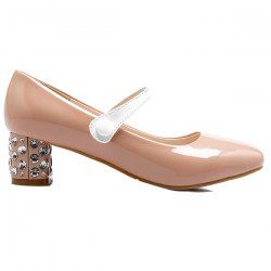 Sequins Cover Heel Color Block Pumps