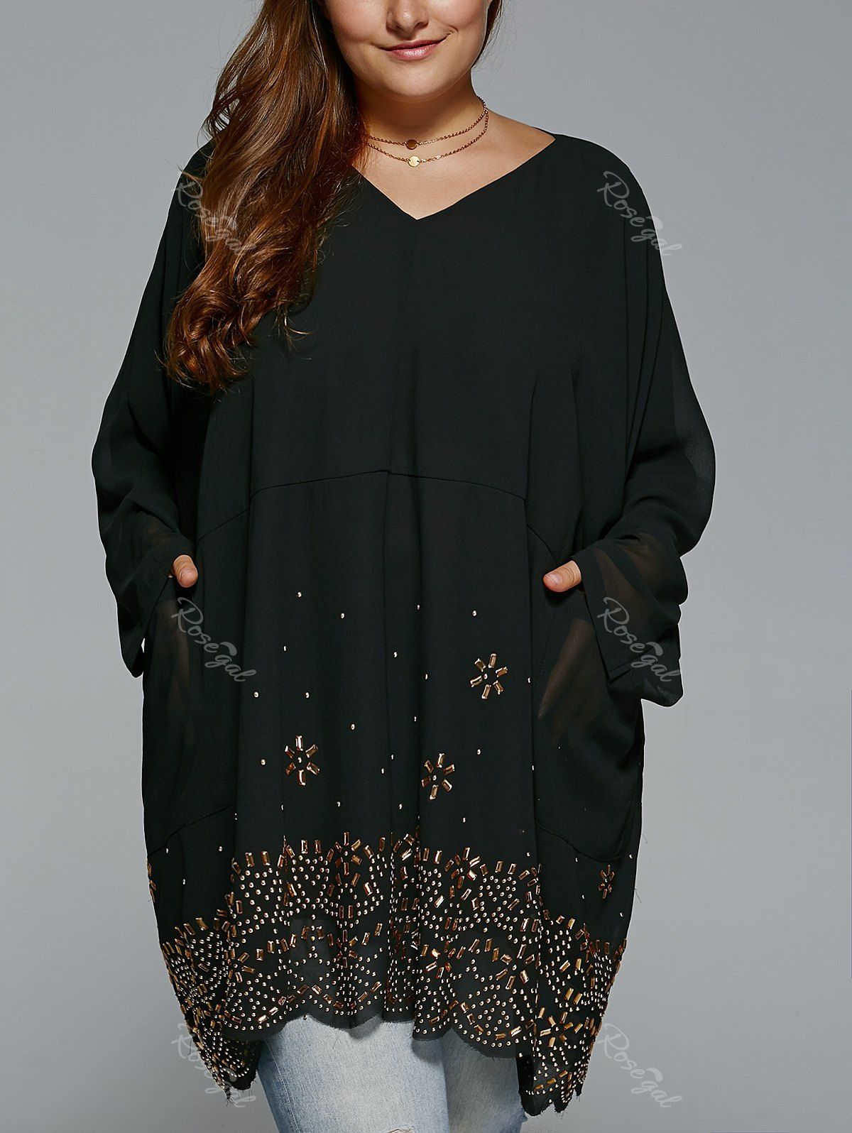 46-off-plus-size-v-neck-rhinestone-long-blouse-rosegal