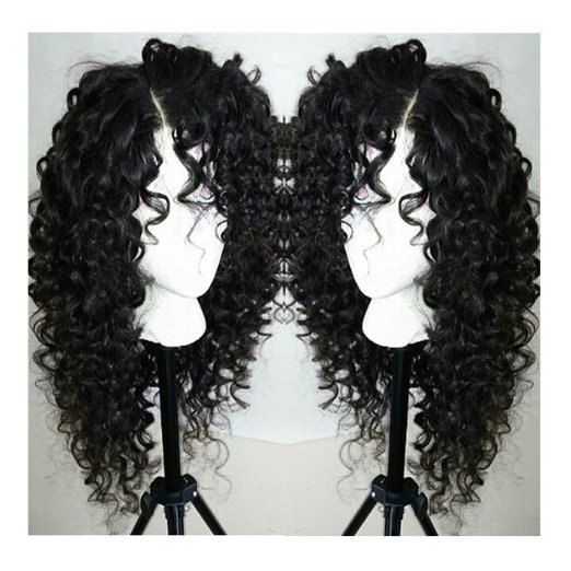 

Long Curly Side Parting Lace Front Synthetic Wig, Black