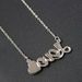 Faux Opal Rhinestone Love Heart Necklace -  