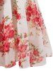 Knee Length Floral Belted Flare Dress -  