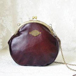 Metal Vintage Kiss Lock Closure Crossbody Bag