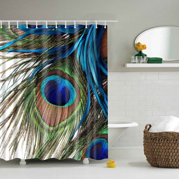 Colormix L Peacock Feather Printing Waterproof Shower