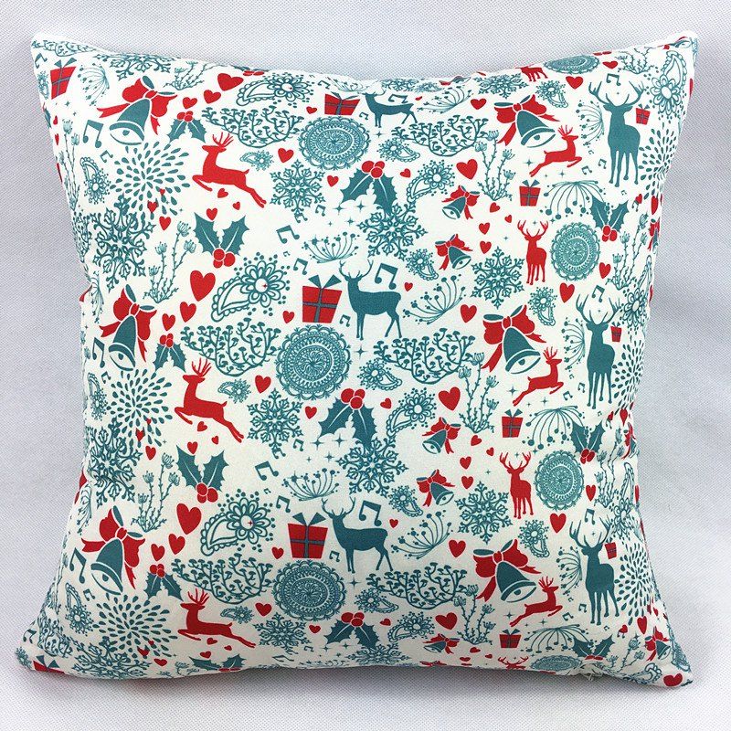 

Christmas Deers Bells Gift Heart Double-Faced Pillowcase, White