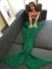 Comfortable Flounced Design Knitted Mermaid Tail Blanket -  