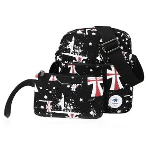 Printed Canvas Crossbody Bag