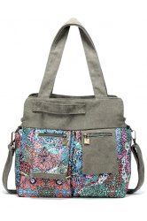 Tribal Print Zip Pockets Shoulder Bag