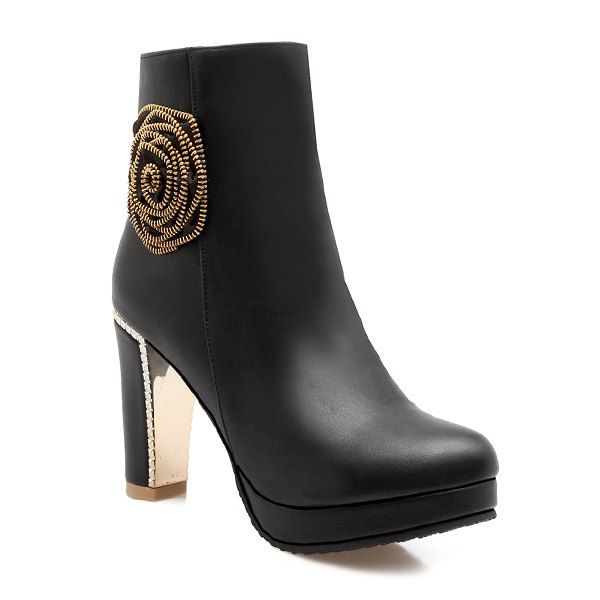 short chunky heel boots