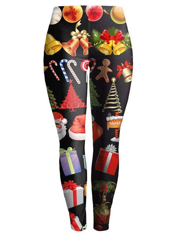

Christmas Ornate Printed Slimming Leggings, Black