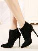 Pointed Toe Stiletto Heel Ankle Boots -  