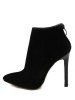 Pointed Toe Stiletto Heel Ankle Boots -  