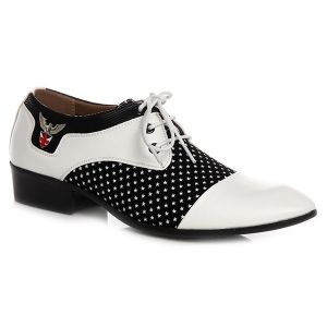 Tie Up Splicing Metal Formal Shoes