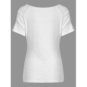 white ruched side t shirt
