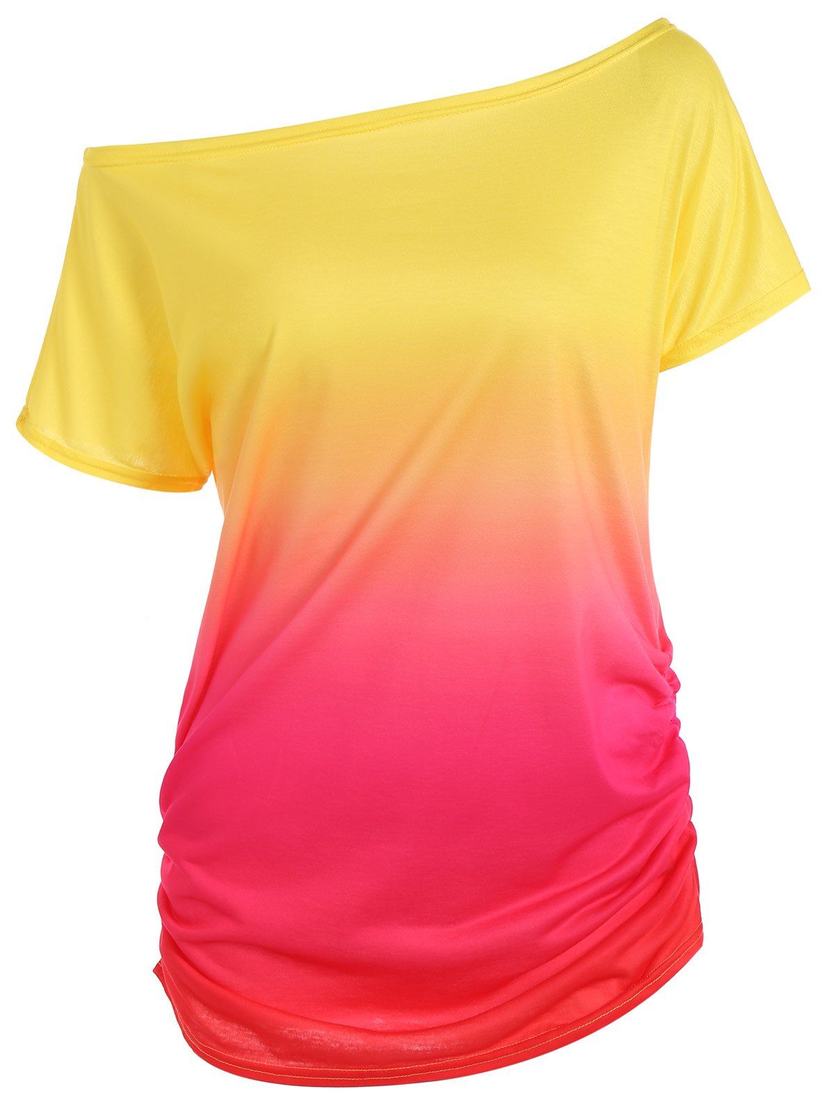 [41% OFF] Short Sleeve Ombre Slimming T-Shirt | Rosegal