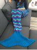 Color Block Crochet Knitting Mermaid Tail Design Blanket -  