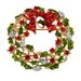 Enamel Bowknot Wreath Christmas Brooch -  