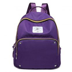 Zippers Rivets Nylon Backpack