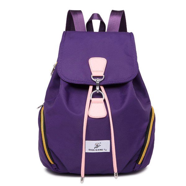 [19% OFF] Nylon Drawstring Zippers Backpack | Rosegal